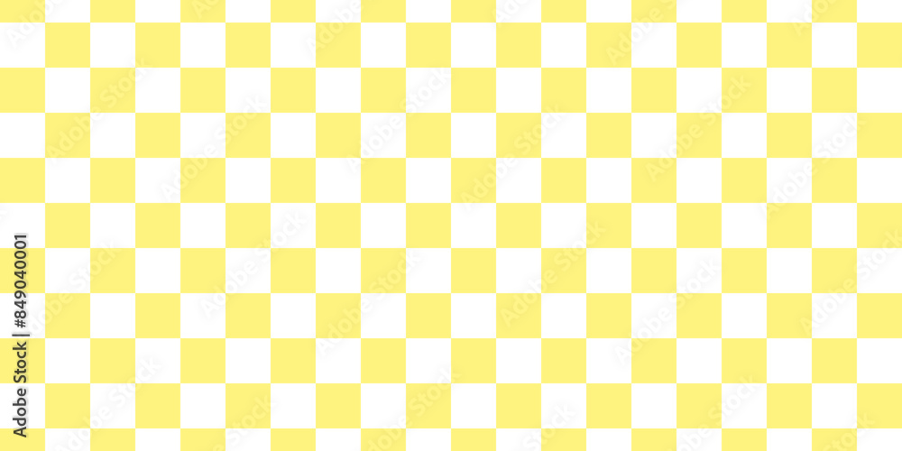 Repeating sunny yellow checkered pattern in squares, like a tablecloth or gingham fabric design Repeating sunny yellow checkered pattern in squares, like a tablecloth or gingham fabric design