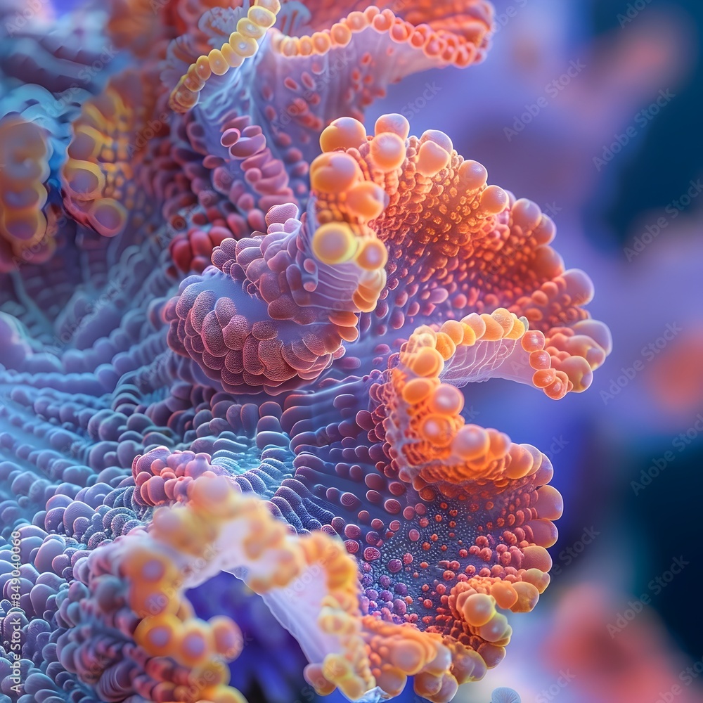 Fototapeta premium Intricate Coral Structure in Vivid Detail Captivating Underwater Macro Photography