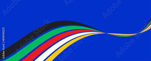 Soccer championship abstract Summer Football 2024 competition Group Stage of the European football tournament in Germany National flags pattern. Layouts promote sports events, clubs. 