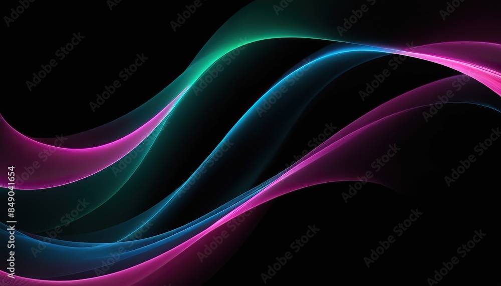 Obraz premium green blue and pink wave abstract background