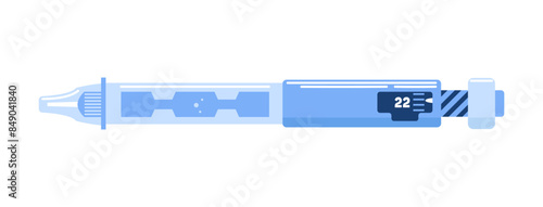 Insulin pen injector, for injecting medication under the skin. Medical equipment, device for diabetic patients. Hormone ampoule inside syringe. Diabetes control injector. high blood sugar people.