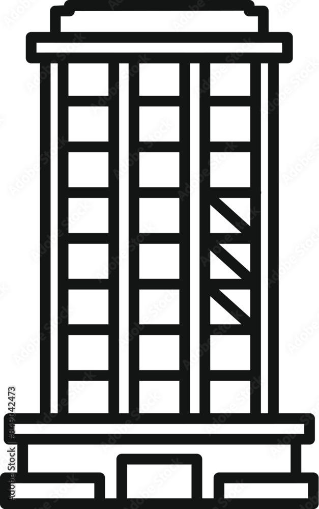 Simple line drawing of a modern city building, perfect for representing urban architecture Simple line drawing of a modern city building, perfect for representing urban architecture