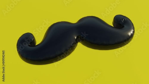 3D Men Mustache  Balloon inflated Animation-Fathers Day
