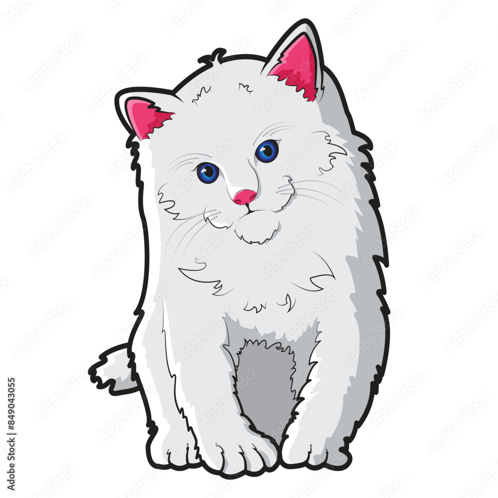 cute white kitten vector design cute white kitten vector design