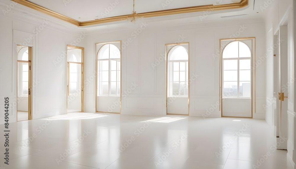 Obraz premium white and gold theme modern interior