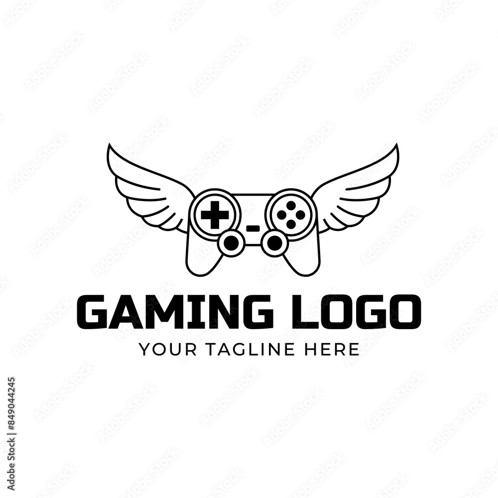 Game console and video games stick logo design template Game console and video games stick logo design template