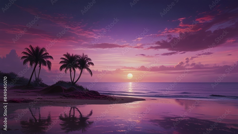 Great sunset horizon over the ocean Great sunset horizon over the ocean