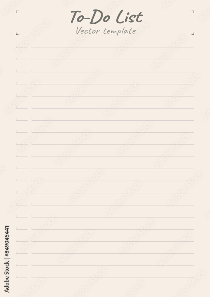 To do list design. Empty planner blank. Vector. Letter format. Vintage hand drawn template. Lined sheet of paper for business purposes. To do list design. Empty planner blank. Vector. Letter format. Vintage hand drawn template. Lined sheet of paper for business purposes.
