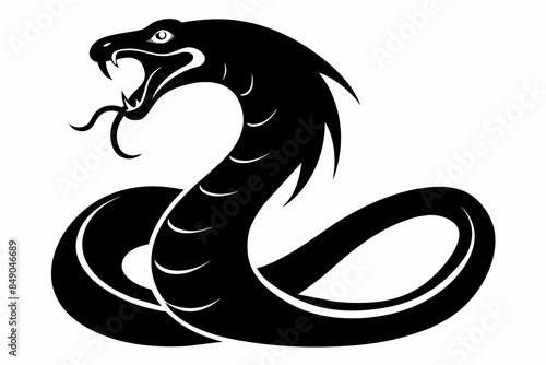 Snake Black Silhouette Vector on White Background,snake, animal, cartoon, vector, illustration, reptile, serpent, cobra, symbol, 2013, cute, fun, 