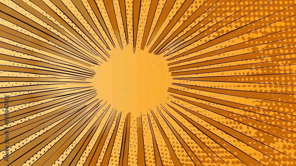 Fototapeta premium Bright Sunburst Background with Comic Style