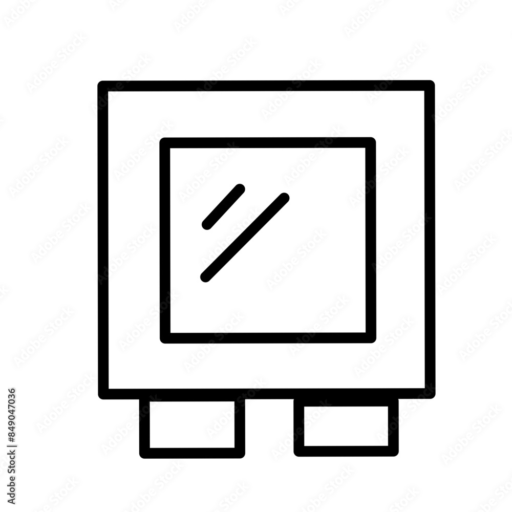 Mirror line icons in flat design Mirror line icons in flat design