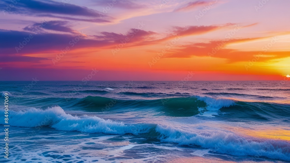 Obraz premium Great sunset horizon over the ocean