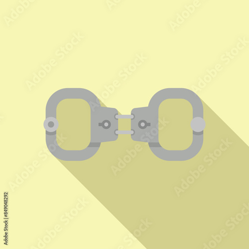 Illustration of a pair of metal handcuffs, a concept for law enforcement and security