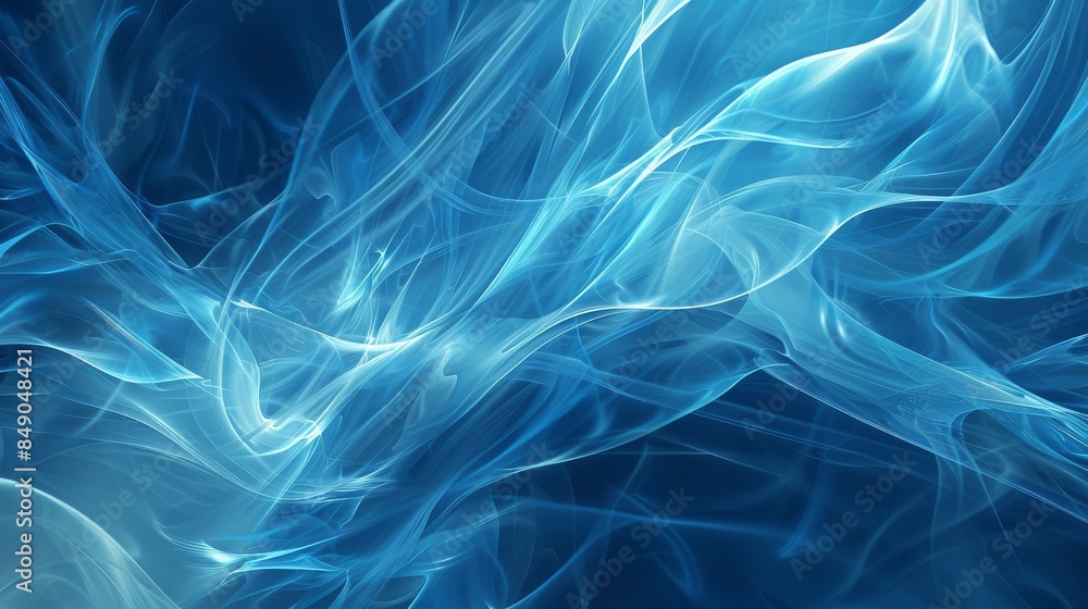 Obraz premium Dynamic abstract background with flowing blue lines resembling waves or silk fabric