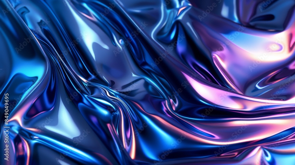 Fototapeta premium Abstract design with flowing ribbons of light in blue and purple gradient