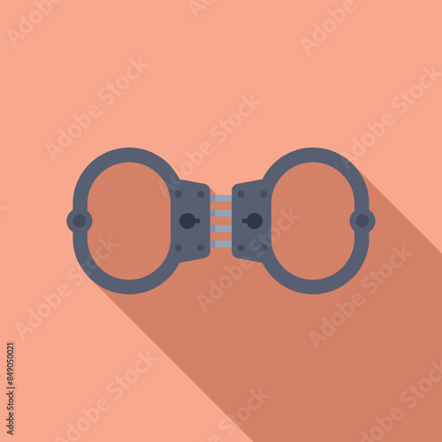 Handcuffs locking with metal restraints, used for arresting criminals
