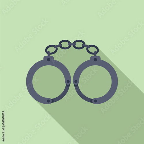Metal handcuffs for detaining criminals, a symbol of law enforcement and justice