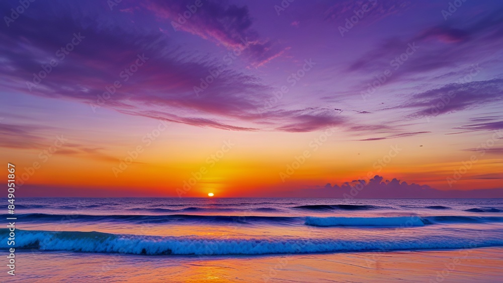 Obraz premium Great sunset horizon over the ocean