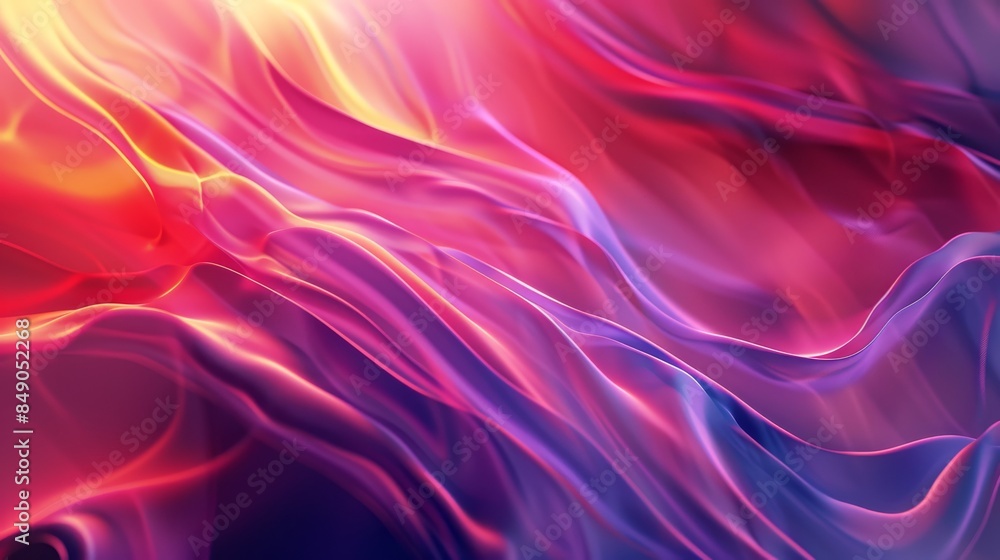 Abstract background of flowing colors in pink, purple, and blue with a wave Abstract background of flowing colors in pink, purple, and blue with a wave
