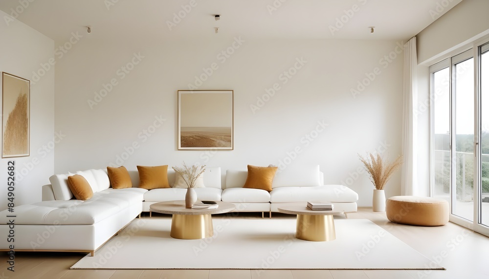 white and gold theme modern interior