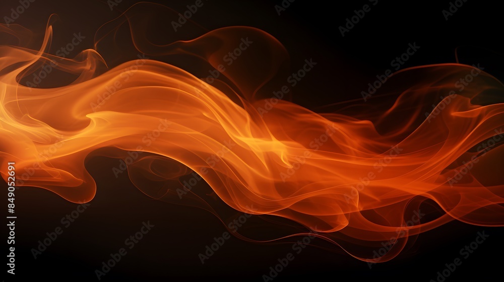 Orange smoke on black background Orange smoke on black background