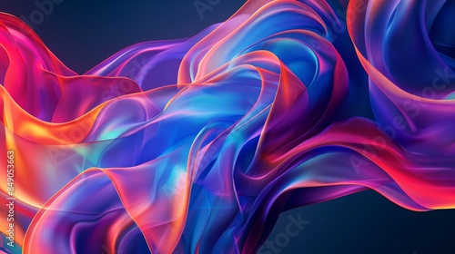 Wallpaper Mural Abstract wave background forms in a vibrant blend of purples and blues, exuding fluidity and depth Torontodigital.ca