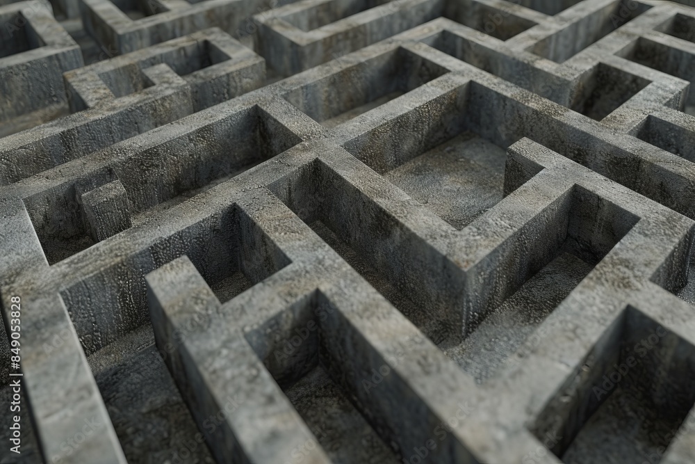 A challenging black and white maze with intricate paths and a sense of mystery. A challenging black and white maze with intricate paths and a sense of mystery.