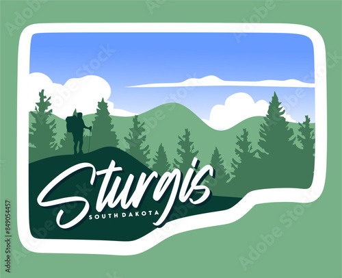 Sturgis South Dakota with a beautiful sky in the background