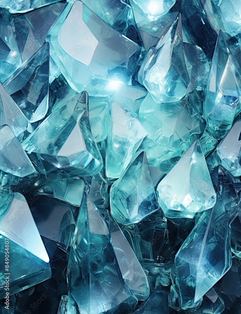 broken glass background white mint blue silver pastel colors. broken glass background white mint blue silver pastel colors.