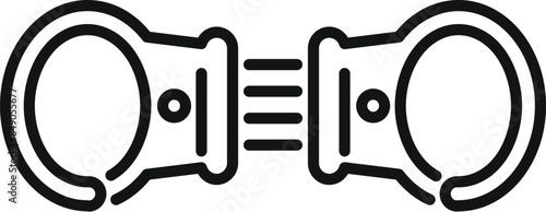 Police steel handcuffs are restraining with metal chain