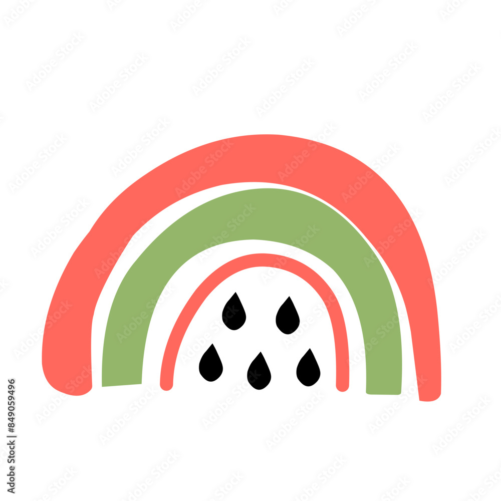 Summer rainbows stylized as fruit watermelon Summer rainbows stylized as fruit watermelon