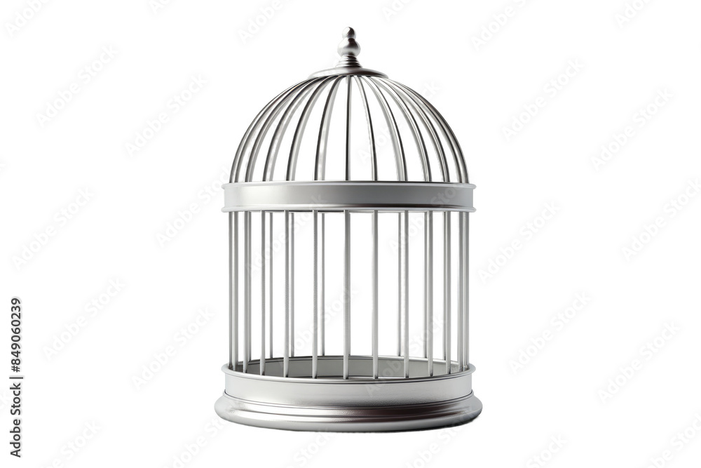 Ethereal Elegance: A Serene White Birdcage in a Blank Canvas on a Clear PNG or White Background. Ethereal Elegance: A Serene White Birdcage in a Blank Canvas on a Clear PNG or White Background.
