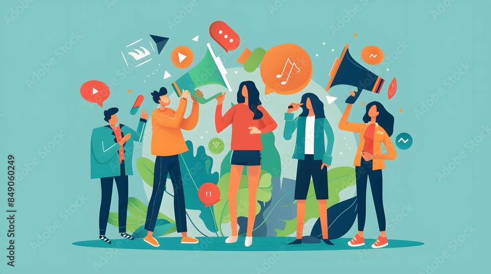 Illustration of Getting mentions from reputable sources and influencers with substantial social followings helps in building credibility and visibility. Ai Generate. Illustration of Getting mentions from reputable sources and influencers with substantial social followings helps in building credibility and visibility. Ai Generate.