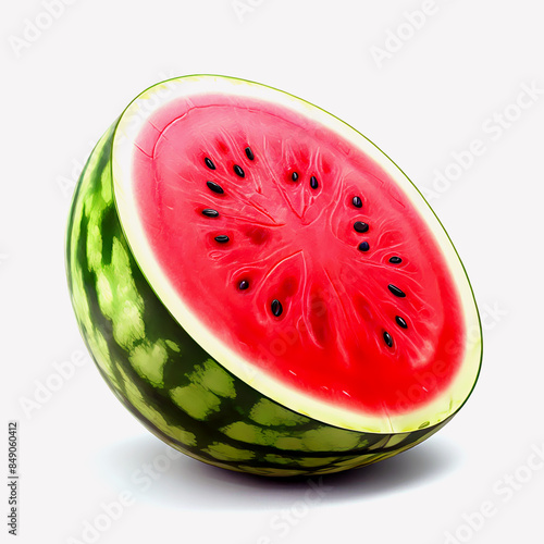 Watermelon fruit with white background