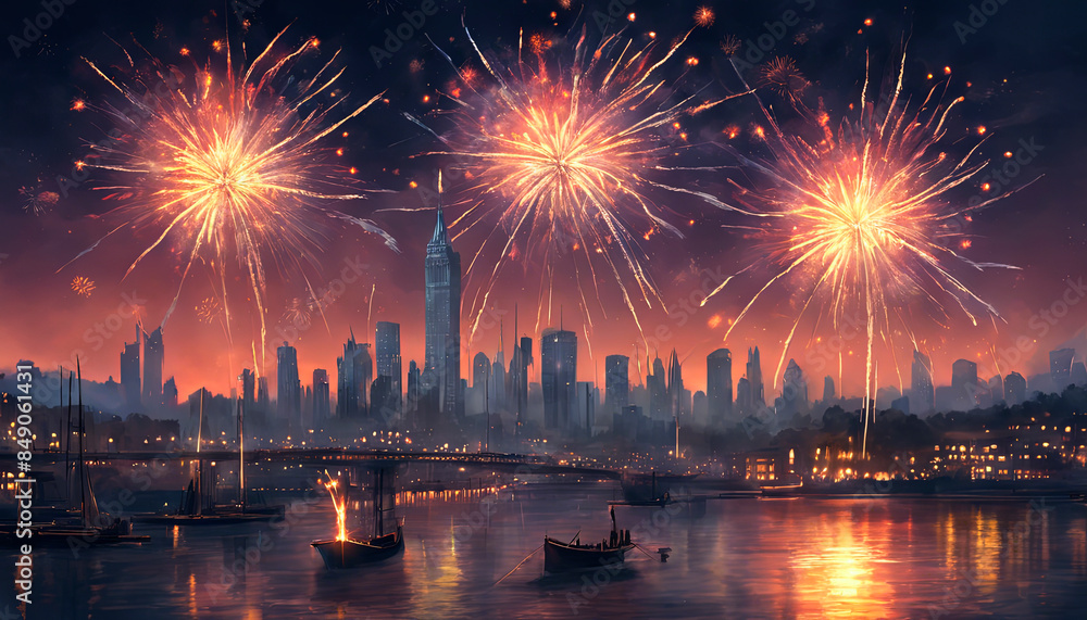 dazzling bursts of colorful lights in the night sky dazzling bursts of colorful lights in the night sky
