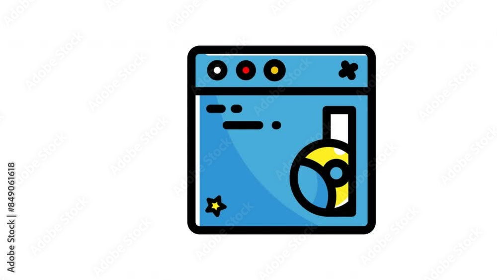 User website icon of blue oven with yellow button, great for kitchen appliance advertisements, cooking blogs, and culinary design projects. User website icon of blue oven with yellow button, great for kitchen appliance advertisements, cooking blogs, and culinary design projects.