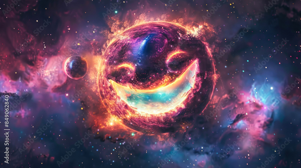 Emoticon-like nebula with glowing edges Emoticon-like nebula with glowing edges