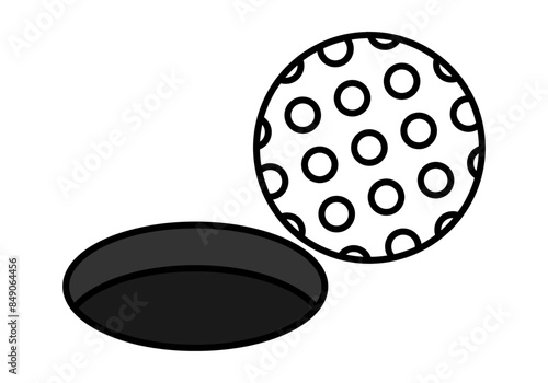 Pelota de golf apunto de caer en el hoyo