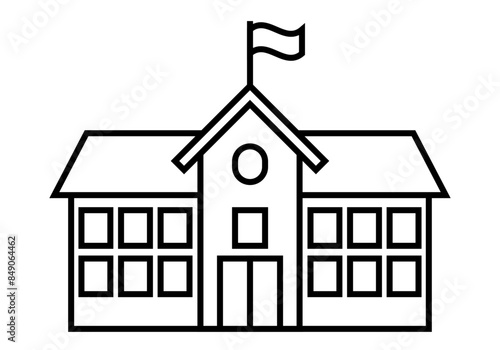 Icono negro de escuela o universidad