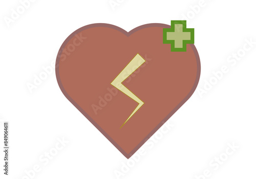 Corazón con rayo de energía y más de reanimación