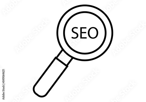 Icono negro de lupa buscando SEO