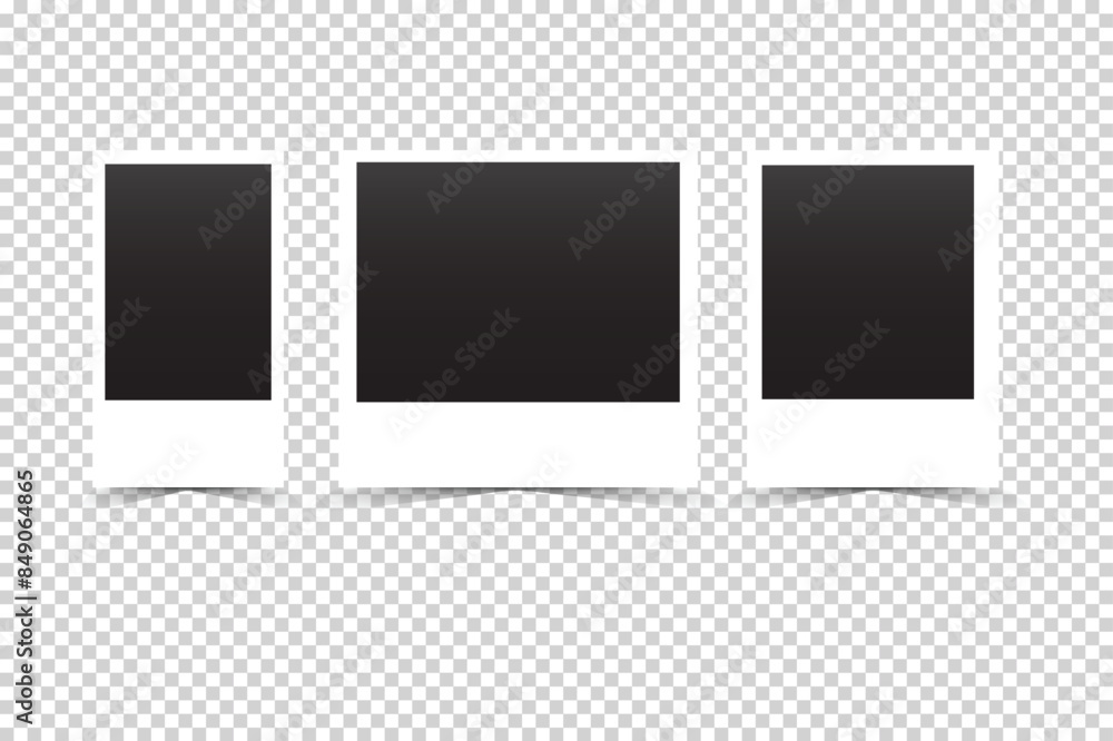 Set of realistic photo frames mockup with shadows. Set of realistic photo frames mockup with shadows.