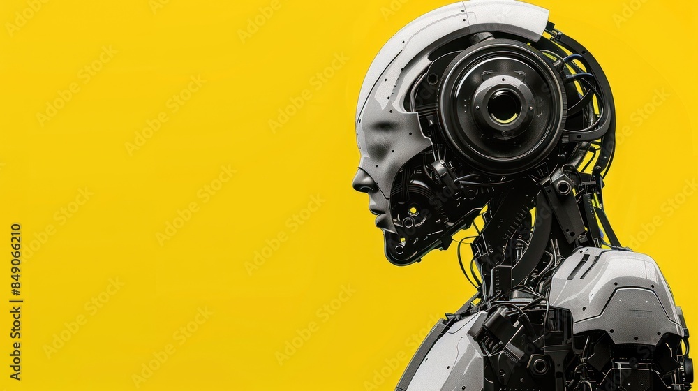 Robot head with intricate mechanical design Robot head with intricate mechanical design