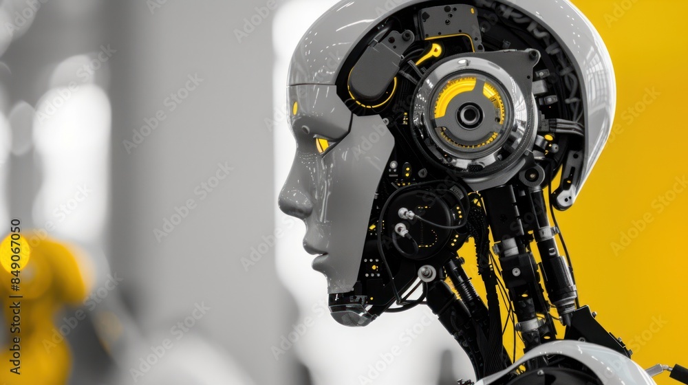 Fototapeta premium Dynamic robot design with blurred element