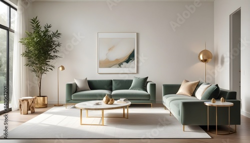 white and gold theme modern interior