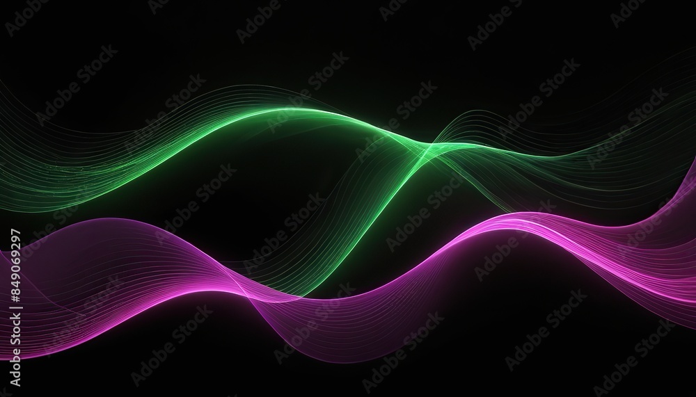 Fototapeta premium A black background with a colorful wave in the middle 