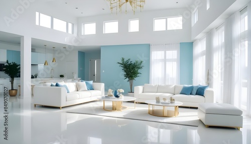 Wallpaper Mural white and gold theme modern interior Torontodigital.ca