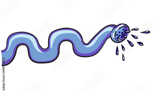 isolated illustration hose watering can in vector. object icon for poster sticker design logo print
