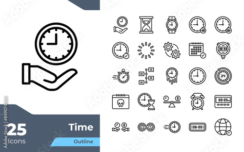 Time Outline Icons Set
