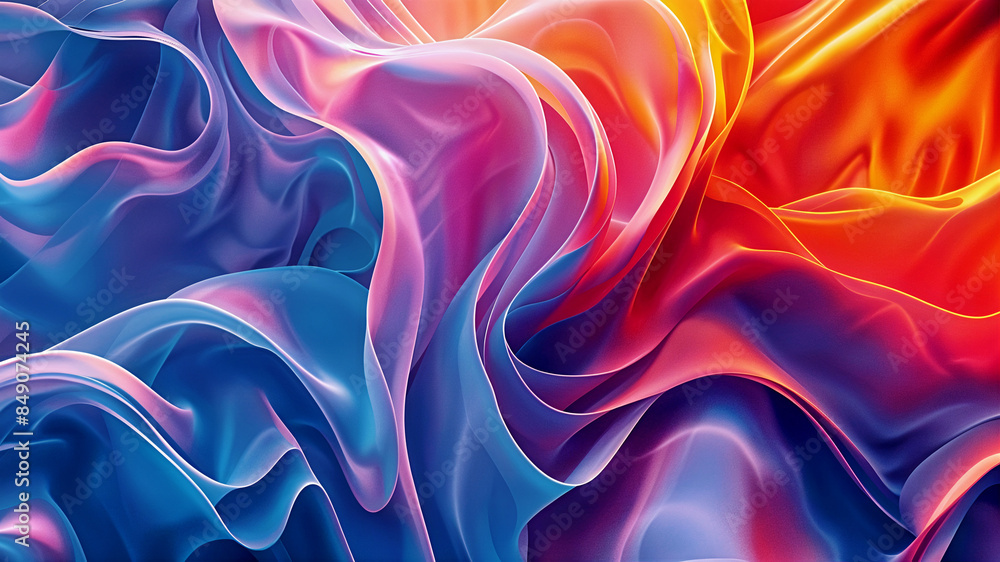 Abstract 3D background, wallpaper with smooth liquid dynamic shapes, multi-colored waves. Generative AI Abstract 3D background, wallpaper with smooth liquid dynamic shapes, multi-colored waves. Generative AI
